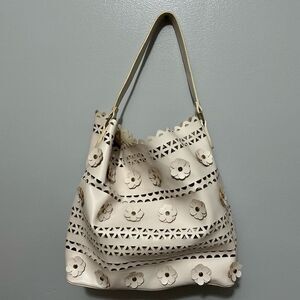 Urban Expressions Cream Floral Cutout bag with an inside bag